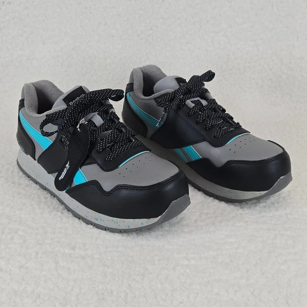 Reebok Harman Womens RB982 Composite Toe Work Sneaker 9W Grey Teal EH SR 9